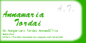 annamaria tordai business card